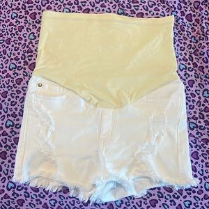 Pink blush- maternity shorts